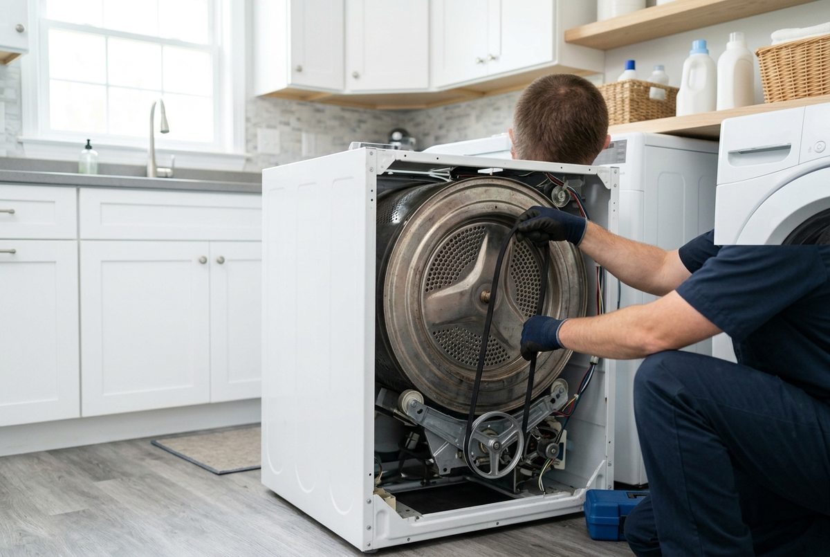 Dryer Repair technician at work