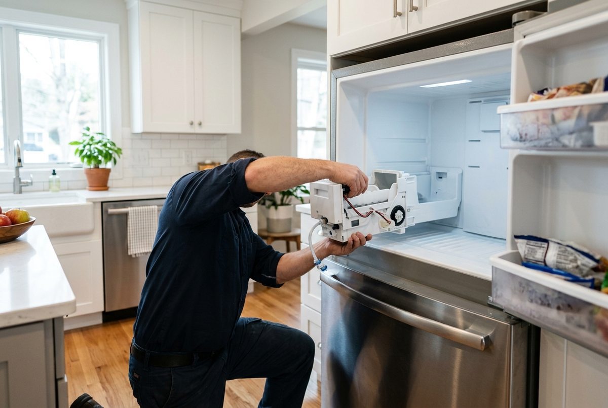 Ice Maker Repair technician at work