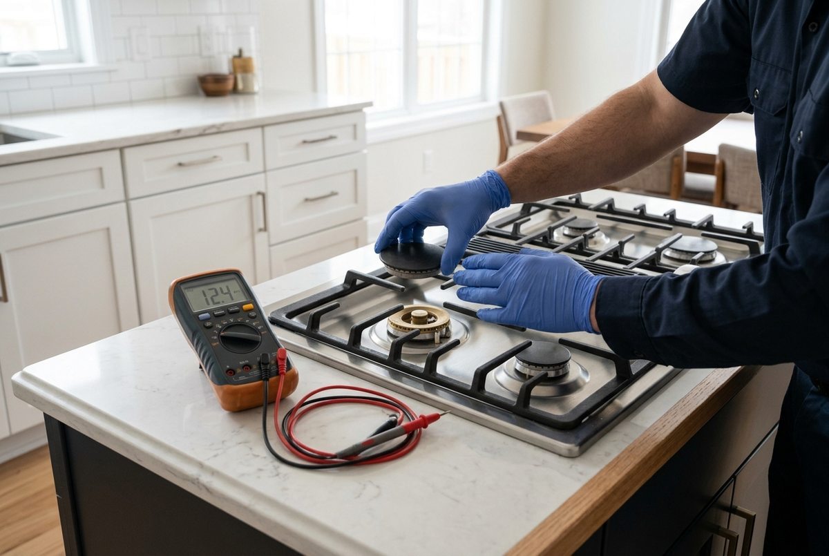 Stove & Range Repair technician at work